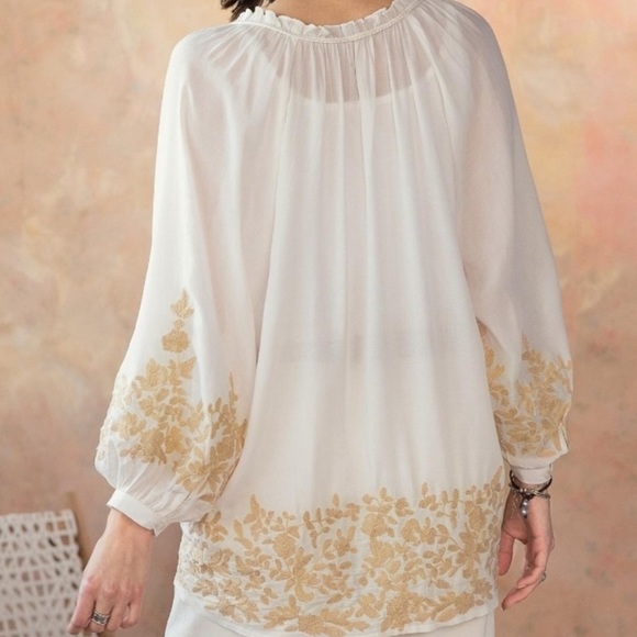 Sundance Dulce De Lethe Floral Embroidered Blouse, Size M. NWOT. - Picture 2 of 6